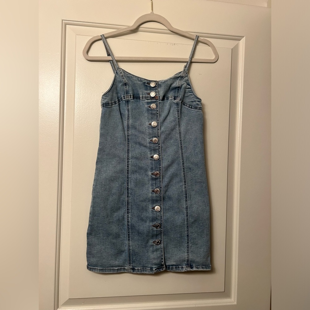 Stylish Denim Button-Down Mini Dress